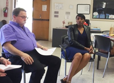 Candidate for state's top Democratic post visits Lemoore Senior Center on April 2 Kimberly Ellis, vying to become the chair of the California Democratic Party, stopped in Lemoore on April 2 to visit 30 visitors at the Lemoore Senior Center.